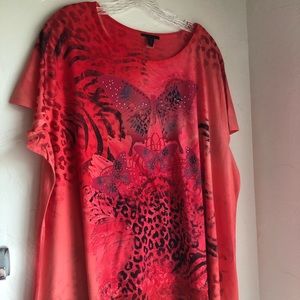 Westbound - Coral circular flounce tunic